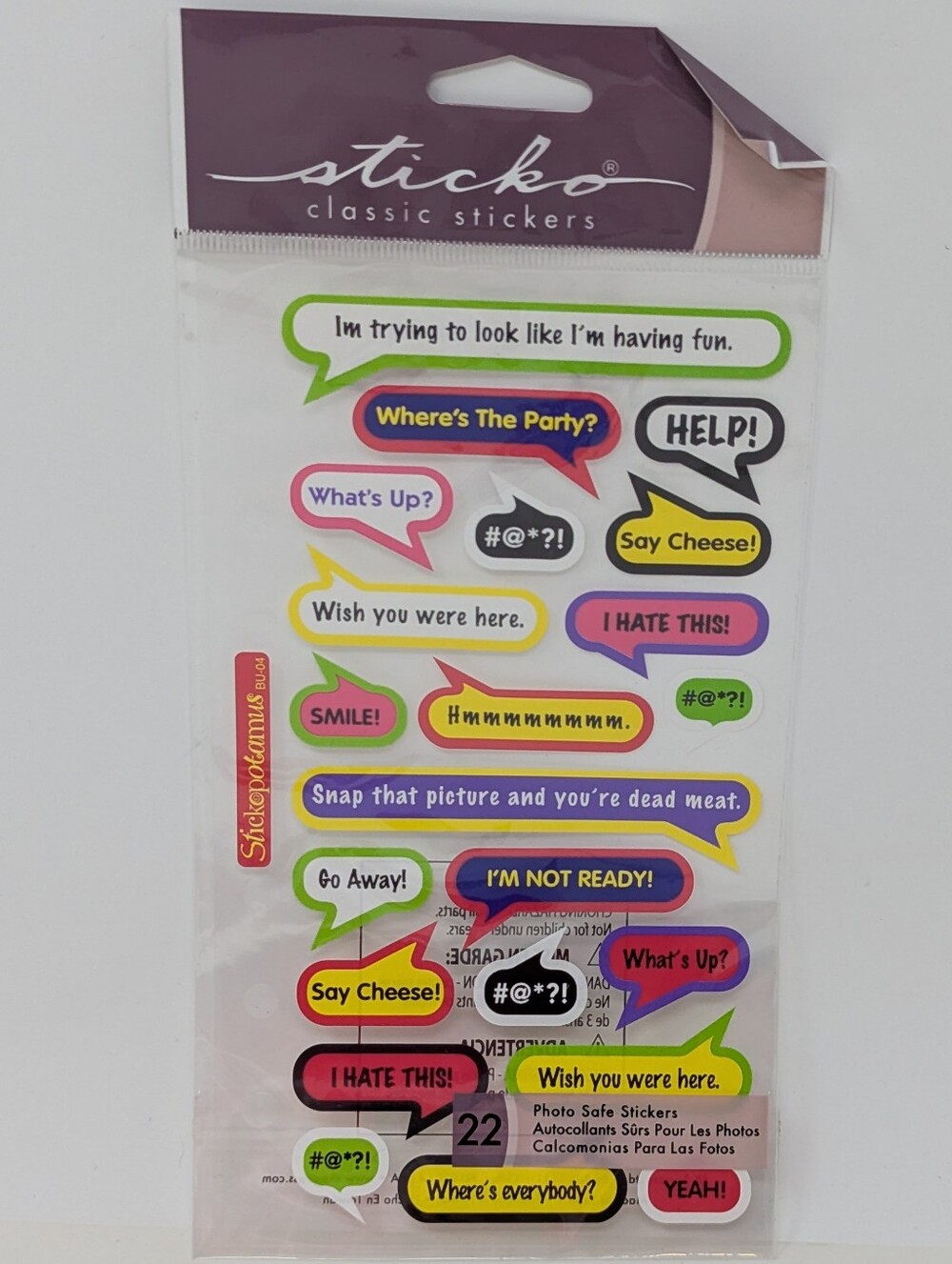 Sticko Classic Stickers Speech Bubble Pack - Multicolor